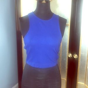 ANGL Royal Blue Cutout Crop Top